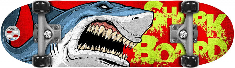 Contrôle des patins - Shark Skateboard Junior Wood PVC Bleu rouge