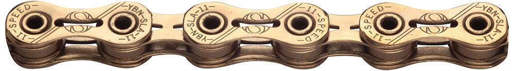 Chaîne YBN Sla 110 Ti-N Gold 11 vitesses, goupille creuse