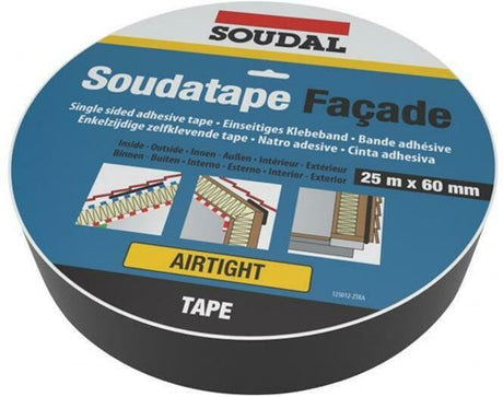 Soudal 125012 ruban d'étanchéité à l'air pour façade | 60 mm x 25 m - 125012