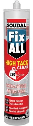 Solution Soudal - tout le high tack est clair | mastic adhésif | transparent | 290 ml - 130276