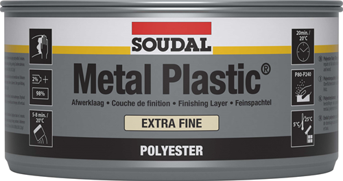 Soudal métal plastique extra fin | mastic polyester | 1 kg | blanc | 30034 - 103424