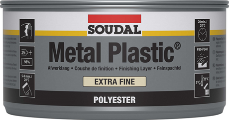 Soudal métal plastique extra fin | mastic polyester | 1 kg | blanc | 30034 - 103424