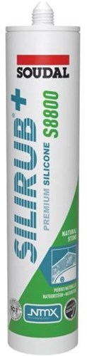 Soudal silirub+ s8800 | pierre naturelle | mastic silicone | gris transparent | 300ml - 123473