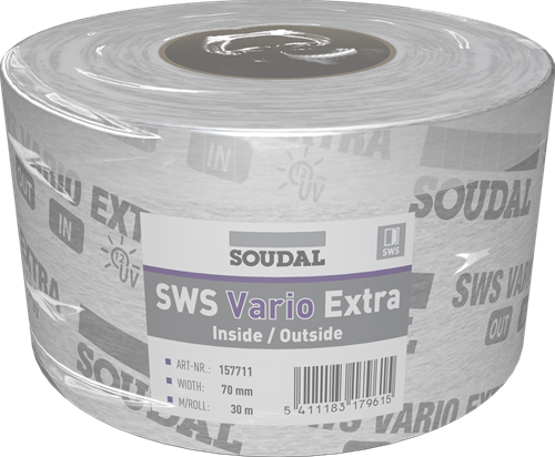 Soudal sws vario extra | film régulateur d'humidité | 70 mm x 30 m | blanc - 157711