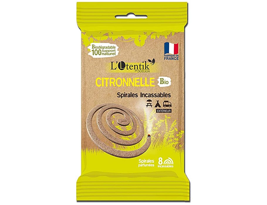 L`otentik spirale anti moustique citronnelle. 8 spirales dans 1 sachet
