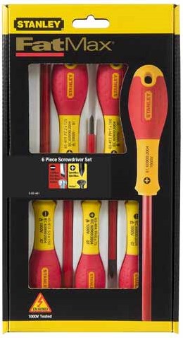 Stanley hand tools jeu de 6 tournevis fatmax vde ph - phillips parallèles - 0-65-441