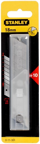Stanley outils à main lames sécables 18 mm en distributeur - (10 pièces) - 0-11-301