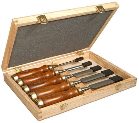 Stanley outils à main ensemble de ciseaux à bois Bailey boîte en bois de 5 pièces - 2-16-217