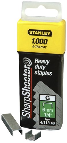 Agrafes Stanley 6mm type g - 5000 pièces