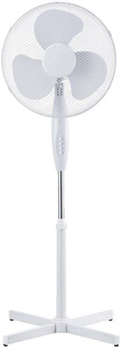 Ventilateur sur pied 40cm rotatif 40w blanc - 8652573