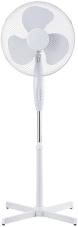 Ventilateur sur pied 40cm rotatif 40w blanc - 8652573