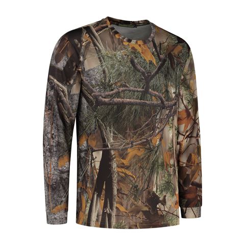 Stealth gear t-shirt lange mouw camo bosprint maat m