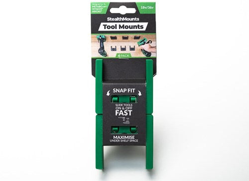 Stealthmounts tm-mhh18-grn-4 porte-outils pour hikoki metabo hpt hitachi 18v | vert | 4 pièces - tm-mhh18-grn-4