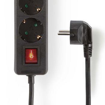 Multiprise Nedis | prise de terre type f (cee 7 7) | 3 voies | 1,5 m | 3680w | 16 une | noir | 1 pièce - exso315f2bk - exso315f2bk