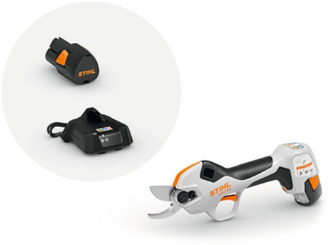 Sécateur sans fil Stihl asa 20 | système d'essieux | set avec 1 chargeur et 2 batteries essieux - va050116210