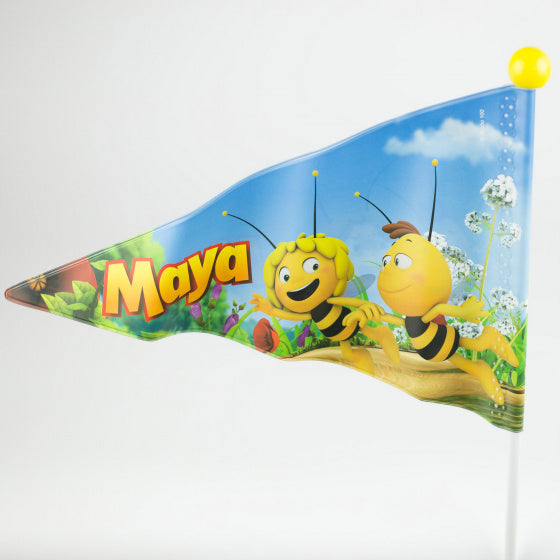 drapeau de vélo Maya de Bij junior 150 cm vinyle blanc jaune