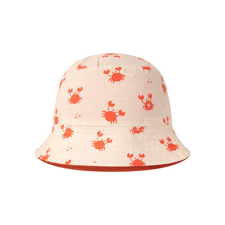 Crabe | chapeau de soleil réversible anti-UV beige rouge
