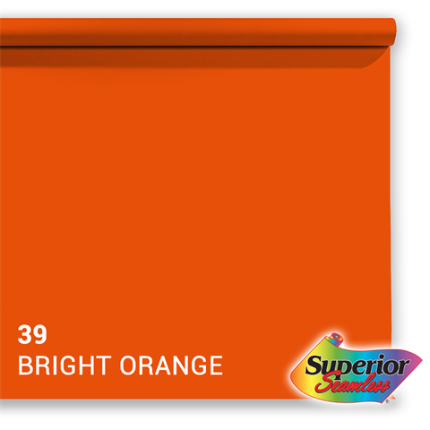 Superior background paper 39 Bright Orange 1.35 x 11m