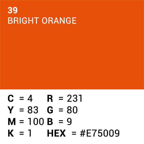 Superior achtergrondpapier 39 bright orange 1,35 x 11m