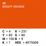 Papier d'arrière-plan supérieur 39 Orange vif 1,35 x 11m