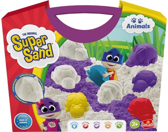 Super animaux de sable dans une valise