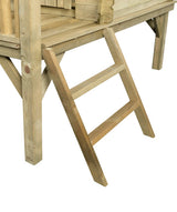 Swinging Camilla Wooden Playhouse avec toboggan rouge naturel