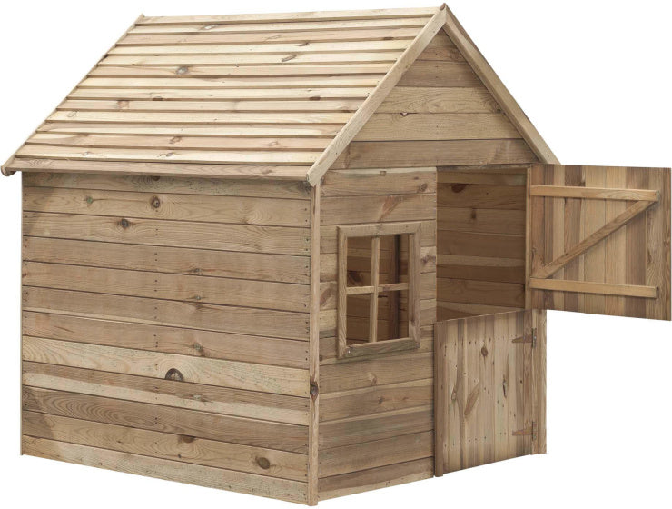 Swing Louise Wooden Playhouse 120 x 120 x 160 cm Naturel