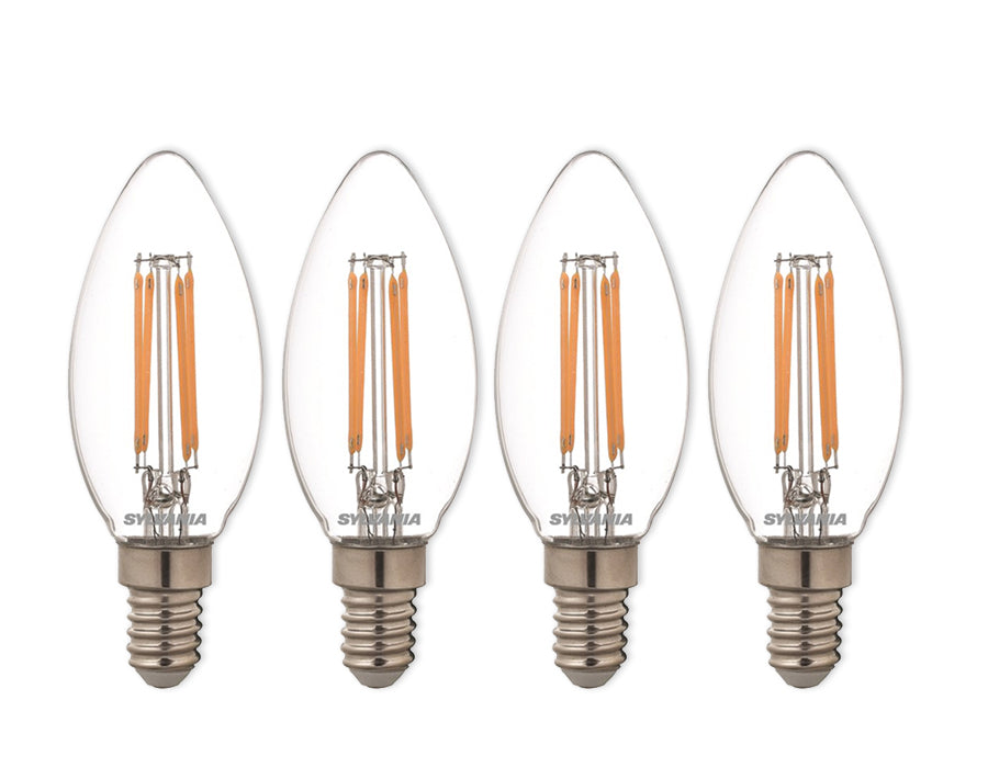 Lampe à LED de Sylvania - E14 - 470 LM - Candle - Clear - 4 pièces