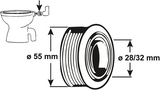 Raccord WC intérieur Cornat 28 32mm 55mm - t360499
