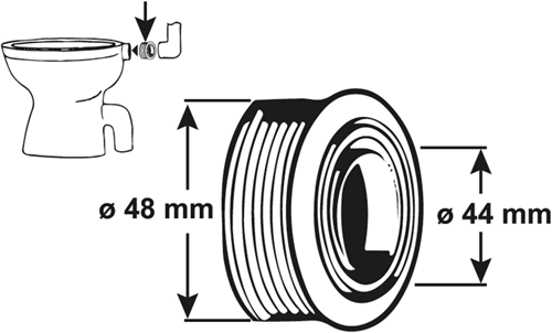 Raccord WC intérieur Cornat ->1978 48x44mm - t360899