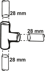 Té à souder Cornat cu 28mm - t513028