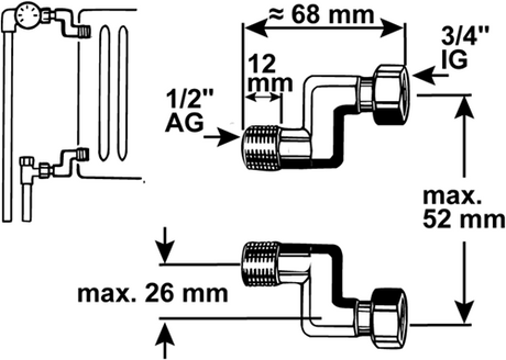 Raccord Cornat pour radiateur 1 2x3 4 - t591517