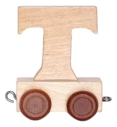 Bongers jouet en bois lettre t avec roues 6 cm de haut