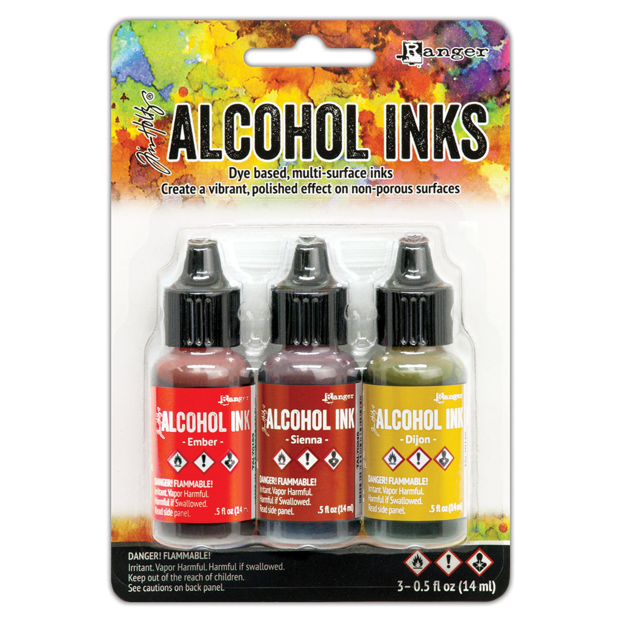 Ranger ink ranger • encres à l'alcool Tim Holtz braise, sienne dijon 14 ml