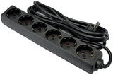 Enzo tcd ra 6-voudig 3m snoer zwart - 6672631
