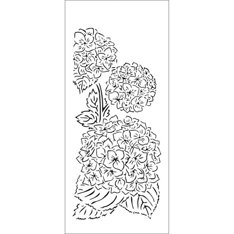 L'atelier de l'artisan • Pochoir slim bouquet d'hortensias 10,16x22,86 cm