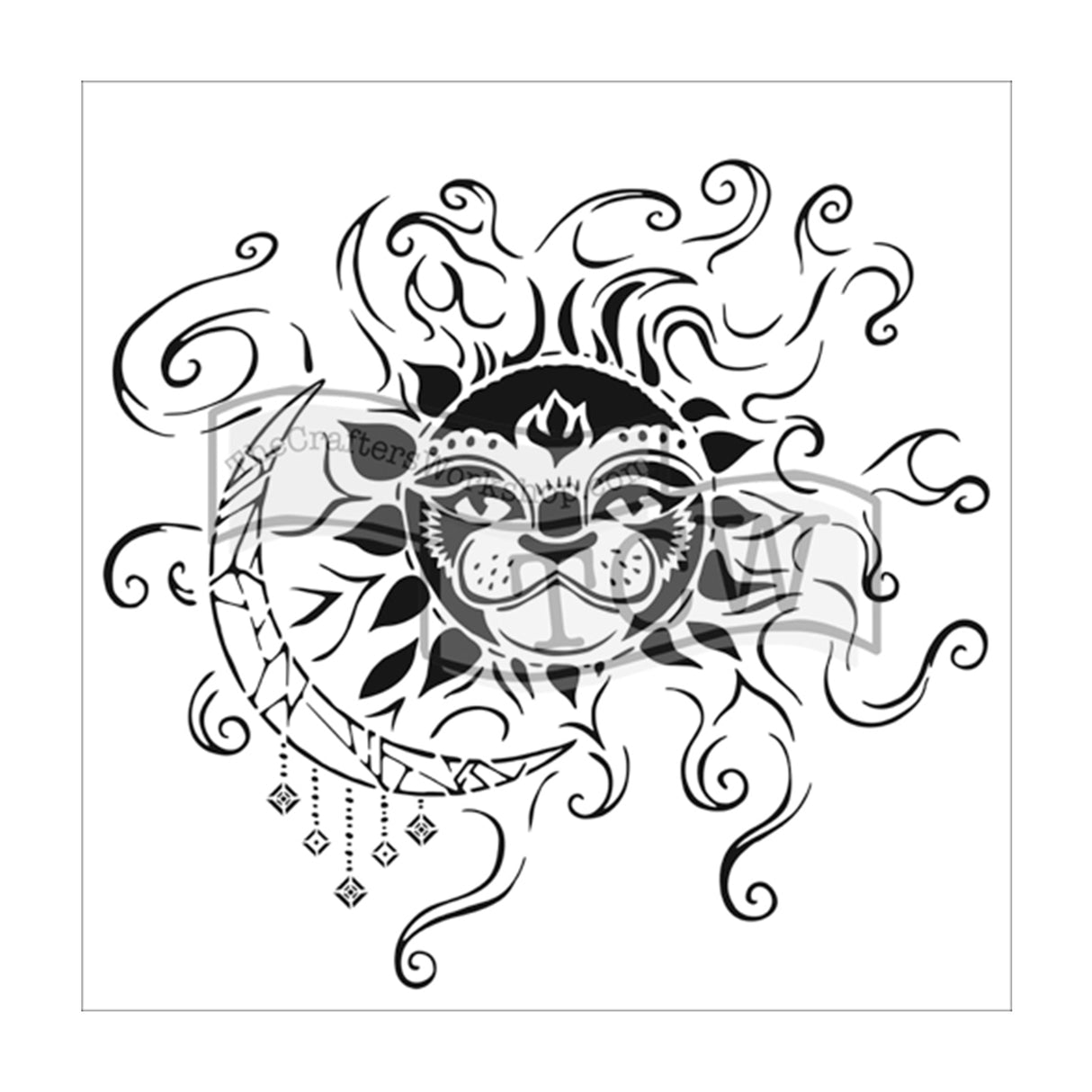L'atelier artisanal • gabarit 30x30cm soleil et lune