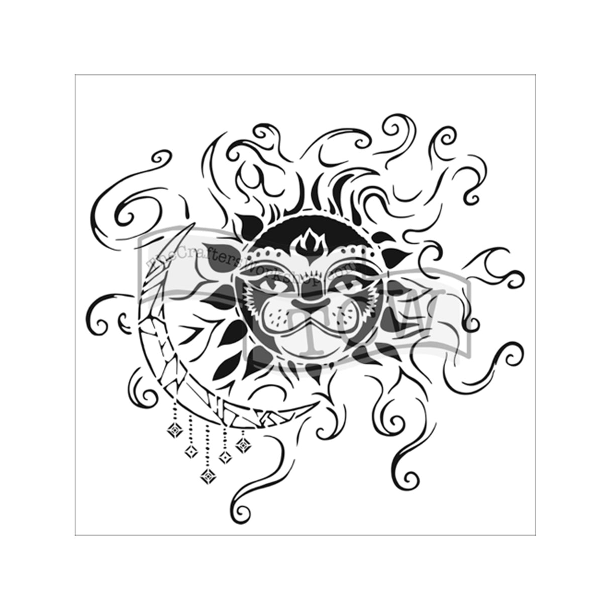 L'atelier artisanal • gabarit 15x15cm soleil et lune