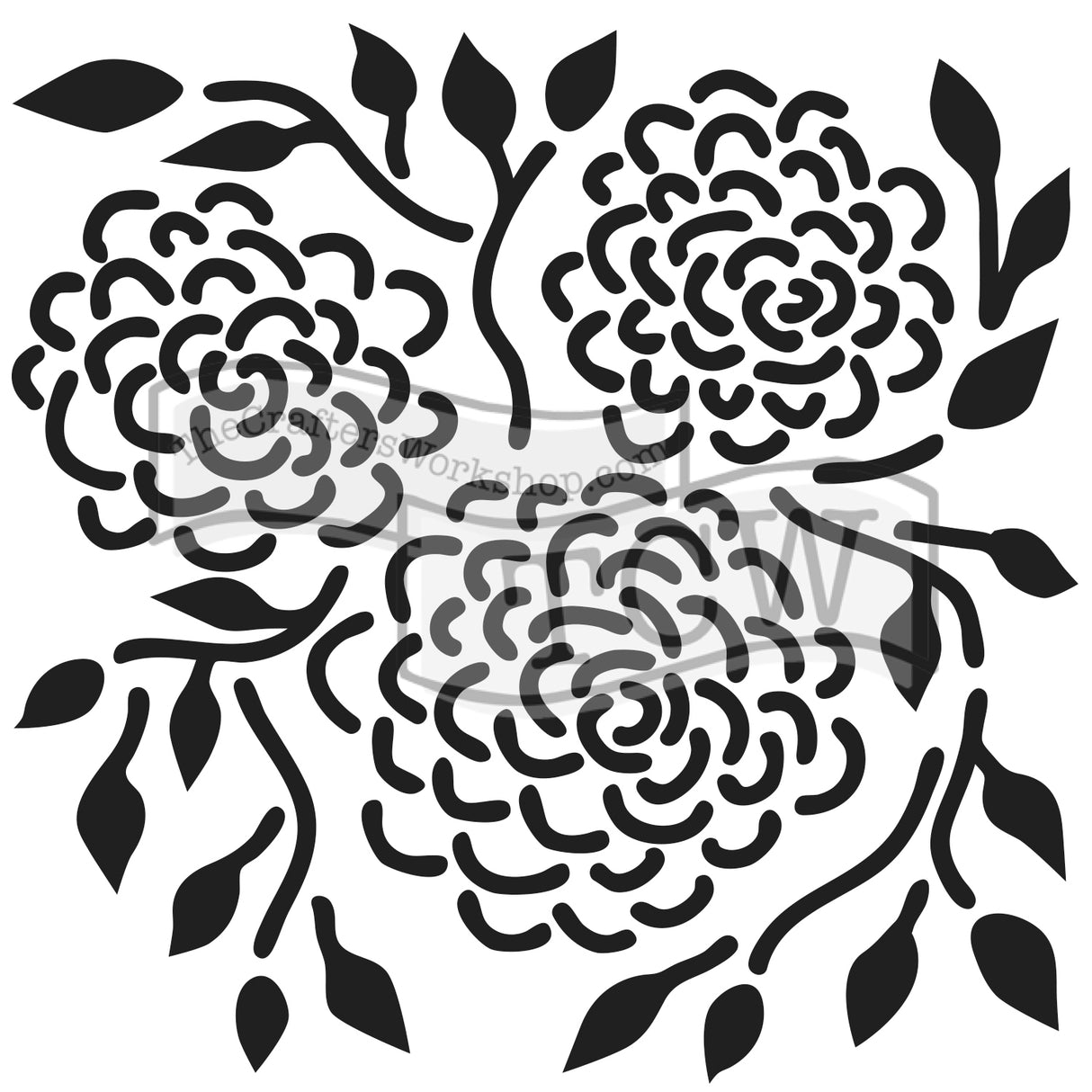 L'atelier artisanal • gabarit 15x15cm fleurs rondes