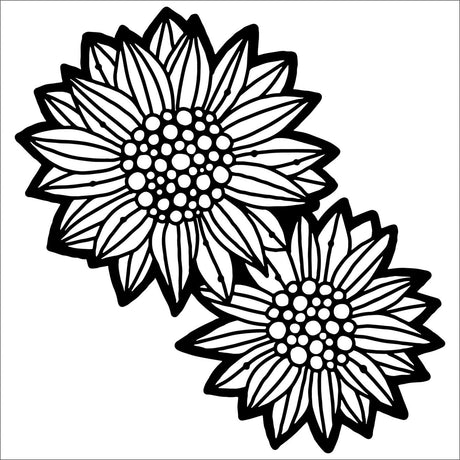 L'atelier artisanal • Pochoir tournesols sauvages 30,5x30,5cm