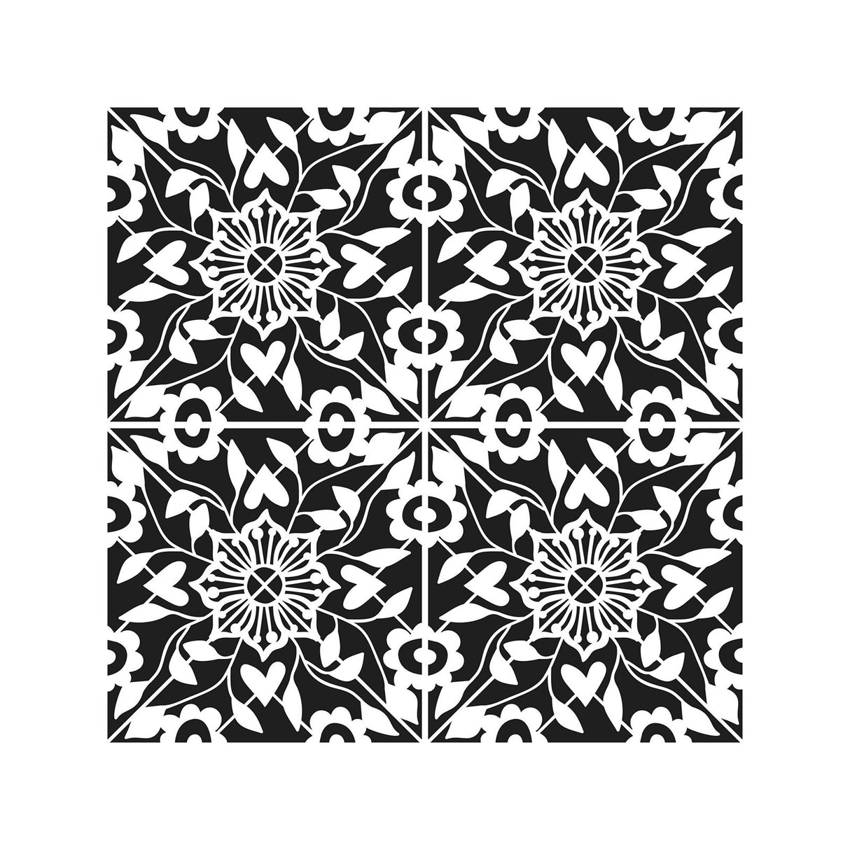 L'atelier de l'artisan • Pochoir fleurir carrelage 30,5x30,5cm