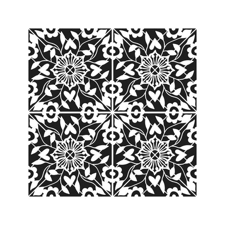 L'atelier de l'artisan • Pochoir fleurir carrelage 30,5x30,5cm
