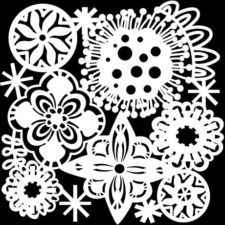 L'atelier artisanal • pochoir fleurs festives 30,5x30,5cm