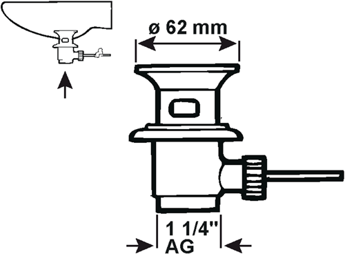 Bouchon de vidange Cornat lavabo + tringle 1 1 4 ch - tec317405
