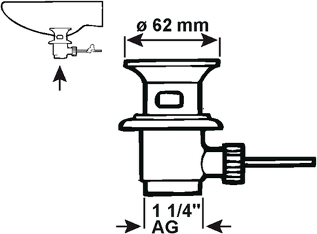 Bouchon de vidange Cornat lavabo + tringle 1 1 4 ch - tec317405