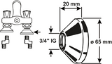 Rosace Cornat pour raccord en S (2 pcs) ms-ch - tec321025