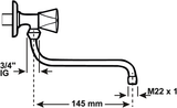 Robinet mural Cornat bec orientable forme S 150 mm - tec351001