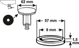 Joint caoutchouc Cornat d62mm pour tec317411 - tec380245