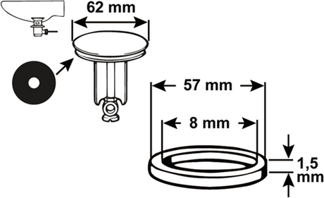 Joint caoutchouc Cornat d62mm pour tec317411 - tec380245