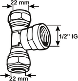 Cornat raccord à compression ms té 22x1 2x22mm - tec583696